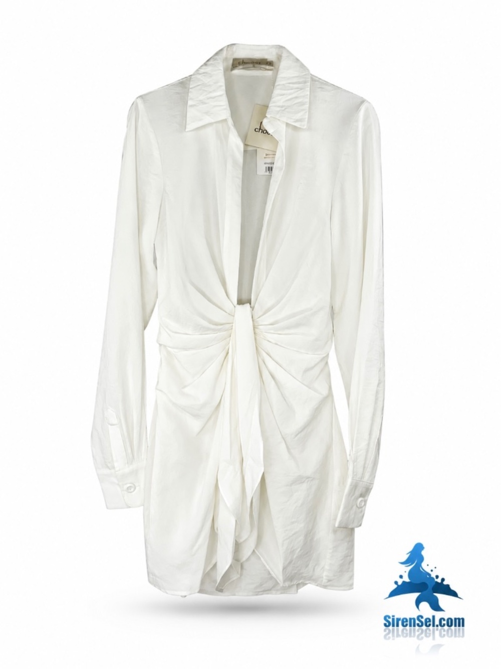 1157 NWT Choosy Crosby Tie Front Mini Dress – Size 0 – White